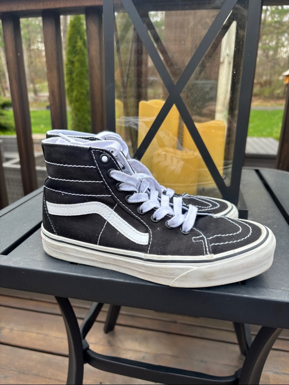 Vans Black & White High-Top Skate Sneakers